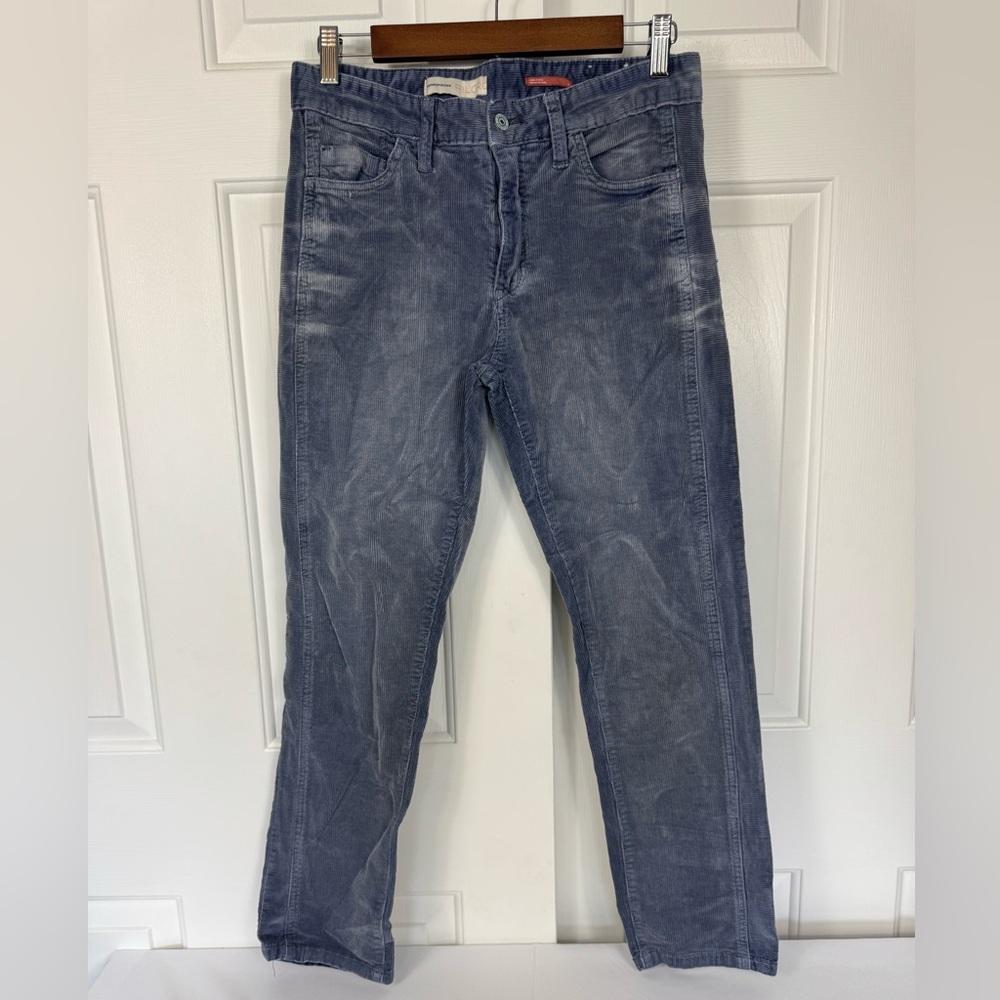 Anthropologie Pilcro Vintage Straight Leg Pants‎ Corduroy Blue Women’s Size 28